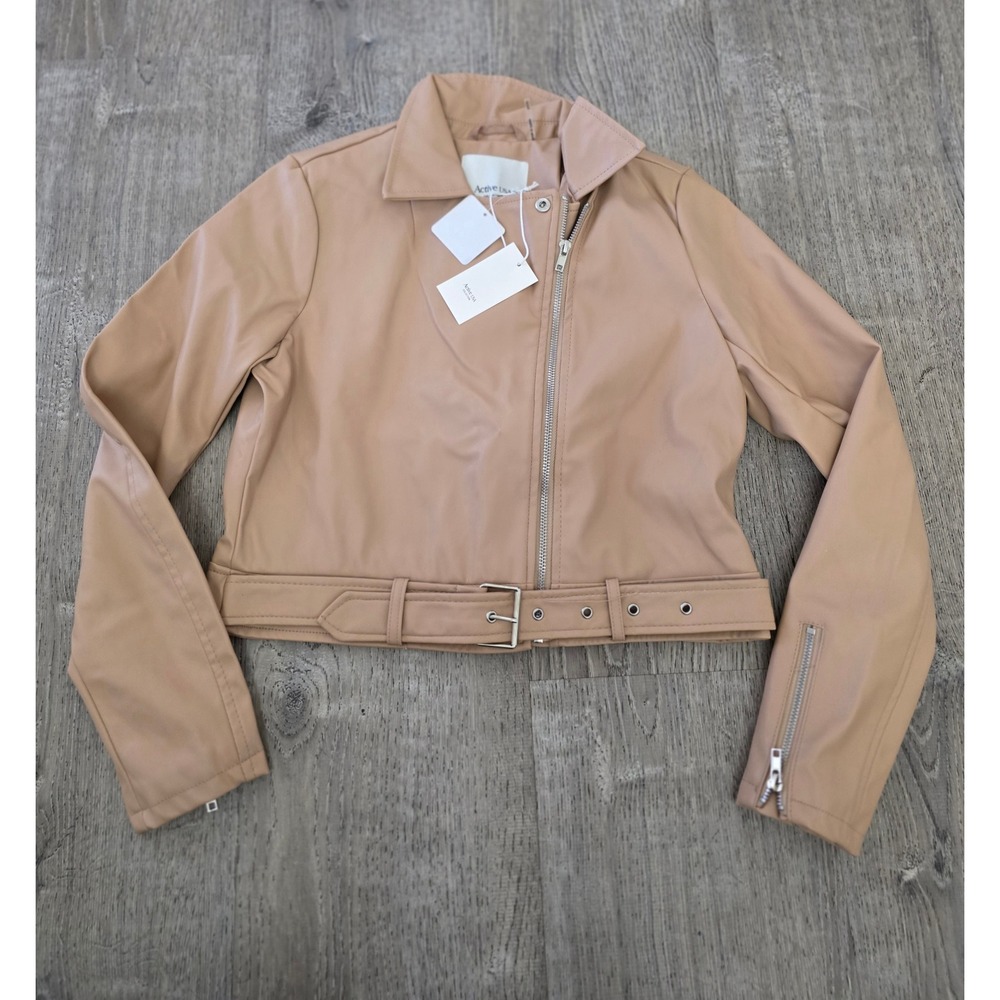 Faux Leather Moto Biker‎ Jacket Size Small